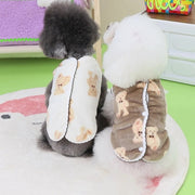 ドッグウェア ペットウェア ベスト ボア 起毛 犬の服 犬服 洋服 ペット用品 小型犬 チョッキ ノースリーブ 袖なし クマ おしゃれ かわいい 暖かい 防寒 お散歩 お出かけ いぬ 猫 ねこ