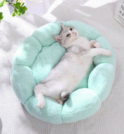 ペットベッド Lサイズ キャットベッド ドッグベッド ペット用 猫用 犬用 円型 丸型 フラワー 花 クッション 寝具 寝床 あったか かわいい