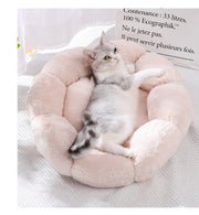 ペットベッド Lサイズ キャットベッド ドッグベッド ペット用 猫用 犬用 円型 丸型 フラワー 花 クッション 寝具 寝床 あったか かわいい