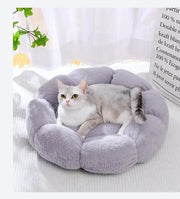 ペットベッド Lサイズ キャットベッド ドッグベッド ペット用 猫用 犬用 円型 丸型 フラワー 花 クッション 寝具 寝床 あったか かわいい