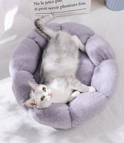 ペットベッド Sサイズ Mサイズ キャットベッド ドッグベッド ペット用 猫用 犬用 円型 丸型 フラワー 花 クッション 寝具 寝床 あったか かわいい