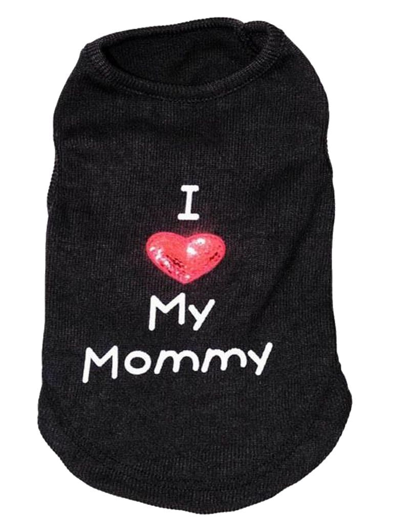ペット用 犬用 洋服 ドッグウエア プルオーバー 袖なし ブラック【Mommy】 バリエーション画像