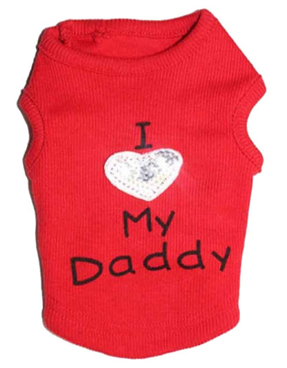 ペット用 犬用 洋服 ドッグウエア プルオーバー 袖なし レッド【Daddy】 バリエーション画像