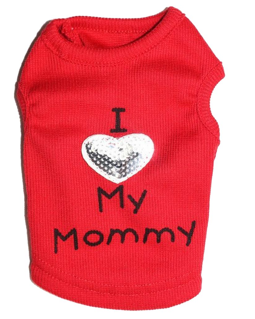 ペット用 犬用 洋服 ドッグウエア プルオーバー 袖なし レッド【Mommy】 バリエーション画像
