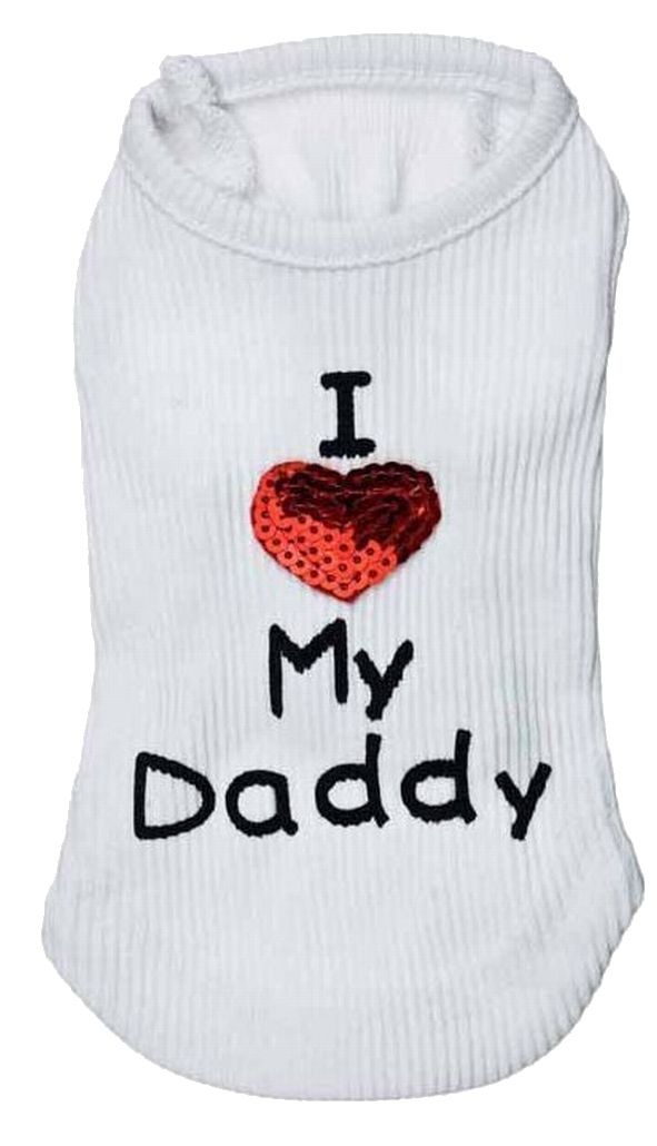 ペット用 犬用 洋服 ドッグウエア プルオーバー 袖なし ホワイト【Daddy】 バリエーション画像