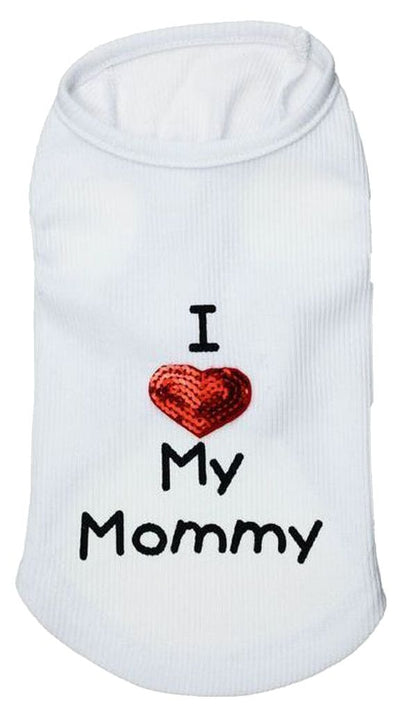 ペット用 犬用 洋服 ドッグウエア プルオーバー 袖なし ホワイト【Mommy】 バリエーション画像