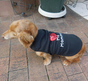 ペット用 犬用 洋服 ドッグウエア プルオーバー 袖なし ノースリーブ アイラブ Mommy Daddy パパ ママ 家族 ギフト プレゼント 犬服 スパンコール ハート 抜け毛防止 春夏秋 文章 英語 超小型犬 XXS 小型犬 中型犬 おしゃれ ピンク ブルー レッド ホワイト ブラック