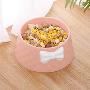 ペット用フードボウル ペット用食器 イヌ 小型犬 中型犬 ネコ 猫 ペットグッズ ペット用品 丸形 ラウンド 台形 深皿 リボン ピンク ブルー グレー シンプル かわいい キュート ガーリー ポップ カジュアル おしゃれ