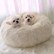 ペットベッド ドーナツ型 ラウンドベッド フェイクファー カドラー ペット用 犬用 猫用 冬 XS S 寝床 寝具 クッション ソファー ふかふか ふわふわ あったかい 防寒 暖かい 無地 シンプル 厚め 小型犬 いぬ イヌ ねこ ネコ ペット用品 犬用品 猫用品