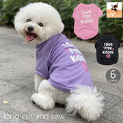 ペットウェア ドッグウェア カットソー 犬用 猫用 小型犬 子犬 パピー 袖あり ロゴ 英字 キスマーク お散歩 お出かけ おしゃれ かわいい