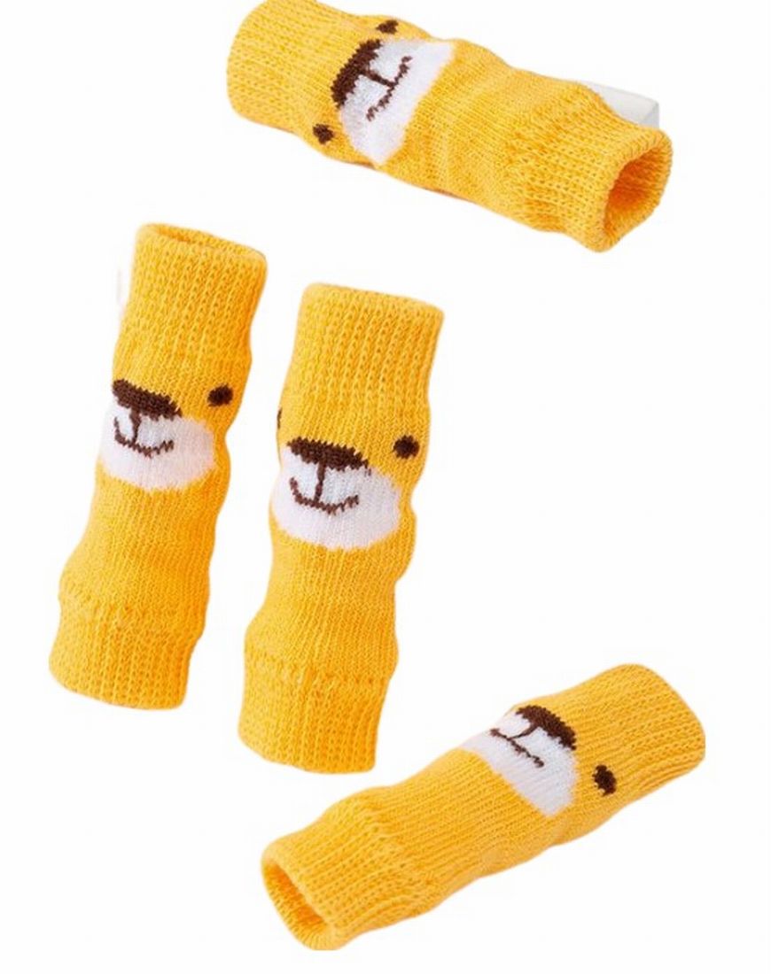 犬用靴下 犬用レッグウォーマー  4枚組 ニット ペット用品 柔らかい 履かせやすい 保護カバー  関節保護 傷保護 ソックス くつ下 防寒 暖かい 汚れ防止 可愛い 室内 室外 散歩 イヌ用 いぬ用 小型犬