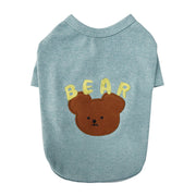ペットウェア Tシャツ リブ 犬服 猫服 洋服 ドッグウェア キャットウェア プルオーバー 袖あり りんご アップル クマ 熊 カジュアル おしゃれ かわいい お散歩 お出かけ 普段使い ペット服 犬の服 ペット用品