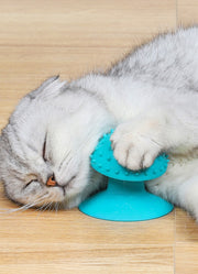 セルフグルーミングブラシ グルーミングブラシ 猫用品 猫 ペット用お手入れ用品 お手入れ グルーミング用品 ブラシ ペット 吸盤付き 猫用マッサージブラシ ブルー グレー スクラッチャー