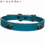 首輪 カラー 小型犬 中型犬 大型犬 猫 ペット用品 お散歩グッズ PUレザー 肉球 可愛い サイズ調節可能 ピンバックル Dカン