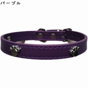 首輪 カラー 小型犬 中型犬 大型犬 猫 ペット用品 お散歩グッズ PUレザー 肉球 可愛い サイズ調節可能 ピンバックル Dカン