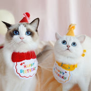 ペット 誕生日 スタイ セット  ペットスタイ 2点セット 帽子 よだれかけ バースデー リボン 犬 猫 フォト お祝い パーティー イベント ペット用品 写真 記念 撮影 ペットグッズ ギフト