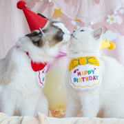 ペット 誕生日 スタイ セット  ペットスタイ 2点セット 帽子 よだれかけ バースデー リボン 犬 猫 フォト お祝い パーティー イベント ペット用品 写真 記念 撮影 ペットグッズ ギフト