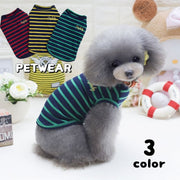 ペットウェア ドッグウェア 犬の服 猫の服 タンクトップ 袖なし ボーダー 英字ロゴ ペット用品 犬用 猫用 洋服 プルオーバー ワンポイント刺繍 散歩 外出 お出掛け 汚れ対策 カジュアル おしゃれ いぬ ねこ S M L XL 2XL
