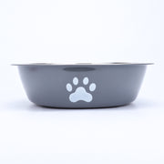 ペット用食器 フードボウル ウォーターボウル エサ入れ 水入れ 犬用 猫用 メタル 滑り止め付き 肉球 ワンポイント おしゃれ かわいい 餌 えさ 給餌 給水 いぬ イヌ ねこ ネコ キャット