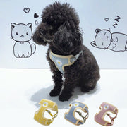 ハーネス リード セット ペット用品 犬 猫 刺繍 デイジー メッシュ 通気性 胴輪 ベスト 胸あて 牽引ロープ 散歩紐 リーシュ