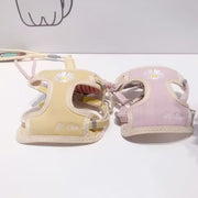 ハーネス リード セット ペット用品 犬 猫 刺繍 デイジー メッシュ 通気性 胴輪 ベスト 胸あて 牽引ロープ 散歩紐 リーシュ