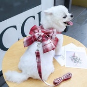 犬用ベスト ペットウェア ドッグウェア 犬服 リード 2点セット 小型犬 中型犬 イヌ ネコ 猫 ペット用品 ペットグッズ ノースリーブ 袖なし Dカン付き スナップボタン リボン メッシュ 総柄 チェック ピンク ブルー かわいい キュート カジュアル 華やか おしゃれ