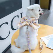 犬用ベスト ペットウェア ドッグウェア 犬服 リード 2点セット 小型犬 中型犬 イヌ ネコ 猫 ペット用品 ペットグッズ ノースリーブ 袖なし Dカン付き スナップボタン リボン メッシュ 総柄 チェック ピンク ブルー かわいい キュート カジュアル 華やか おしゃれ