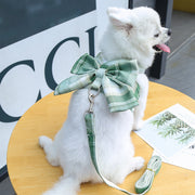 犬用ベスト ペットウェア ドッグウェア 犬服 リード 2点セット 小型犬 中型犬 イヌ ネコ 猫 ペット用品 ペットグッズ ノースリーブ 袖なし Dカン付き スナップボタン リボン メッシュ 総柄 チェック ピンク ブルー かわいい キュート カジュアル 華やか おしゃれ