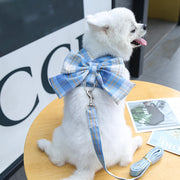 犬用ベスト ペットウェア ドッグウェア 犬服 リード 2点セット 小型犬 中型犬 イヌ ネコ 猫 ペット用品 ペットグッズ ノースリーブ 袖なし Dカン付き スナップボタン リボン メッシュ 総柄 チェック ピンク ブルー かわいい キュート カジュアル 華やか おしゃれ