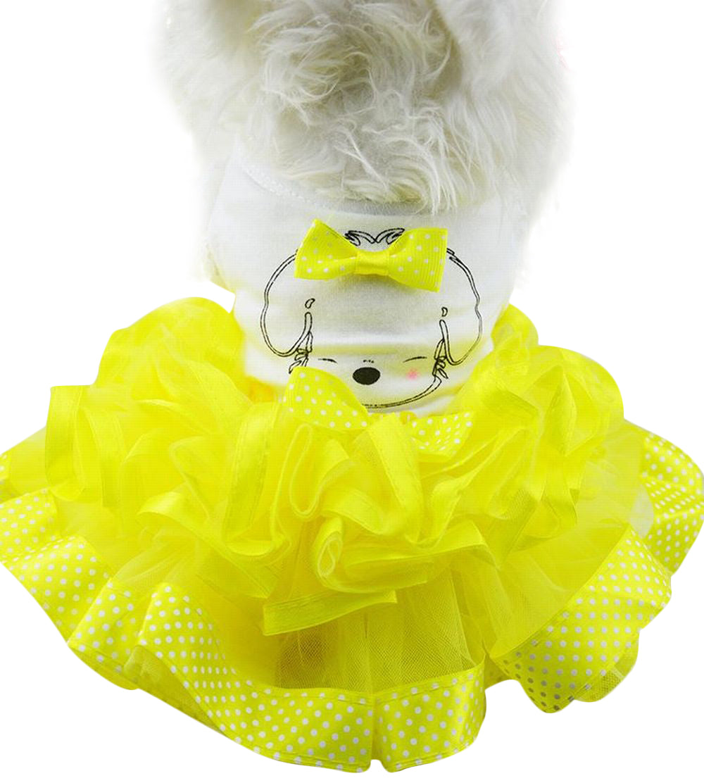 ドッグドレス 犬服 ドッグウェア 小型犬 犬の服 犬用 ドレス ワンピース 袖あり チュール スカート リボン フリルスリーブ 刺繍レース フリル フレア プリント ドット柄 ふんわり 被り カジュアルドレス 可愛い かわいい ガーリー キュート カジュアル オシャレ おしゃれ お洒落 衣装 服 ウェア 犬 いぬ イヌ ドッグ わんちゃん
