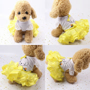 ドッグドレス 犬服 ドッグウェア 小型犬 犬の服 犬用 ドレス ワンピース 袖あり チュール スカート リボン フリルスリーブ 刺繍レース フリル フレア プリント ドット柄 ふんわり 被り カジュアルドレス 可愛い かわいい ガーリー キュート カジュアル オシャレ おしゃれ お洒落 衣装 服 ウェア 犬 いぬ イヌ ドッグ わんちゃん