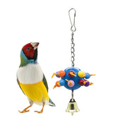 ペット用品 鳥用 おもちゃ 玩具 噛む玩具 咀嚼 インコ 鳥 オウム ケージアクセサリー 吊り下げタイプ 鈴 ベル 紐 ひも チェーン ボール 球 カラフル ストレス解消