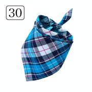 ペット用バンダナ スカーフ スタイ よだれかけ 犬用 猫用 ペット用品 三角巾 首飾り 結ぶタイプ チェック柄 格子柄 カジュアル かわいい おしゃれ