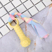 犬用おもちゃ 噛むおもちゃ ラバートイ ドッグトーイ 骨型 ロープ付き 玩具 ペット用品 グッズ ストレス解消