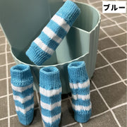 ペット用靴下 レッグウォーマー 同色4枚組 同色4枚セット ドッグウェア ペットグッズ 犬服 犬用品 靴下 ボーダー 犬 いぬ イヌ ペットウェア ニット 床ずれ 汚れ防止 秋冬 サポーター 保護 介護 リハビリ 怪我 防寒 カジュアル かわいい