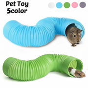 ペット用おもちゃ ジャバラトンネル 小動物用 ハムスター フェレット 玩具 オモチャ 伸縮 曲げる くぐる 遊び じゃばら 運動不足解消 ストレス発散 ペットトイ ブルー グリーン ピンク グレー