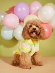 ペットウェア セーター フリース ペット服 犬の服 猫の服 犬 猫 イヌ ネコ ドッグウェア キャットウェア 袖あり プルオーバー もこもこ あったか 暖かい カラフル 虹色 カジュアル お洒落 可愛い ポップ キュート お散歩 お出かけ 普段使い