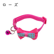 ペット用首輪 ネコ ねこ 猫 イヌ いぬ 小型犬 ペット用品 バックル式 リボン 鈴付き 調整可能 かわいい キュート おしゃれ