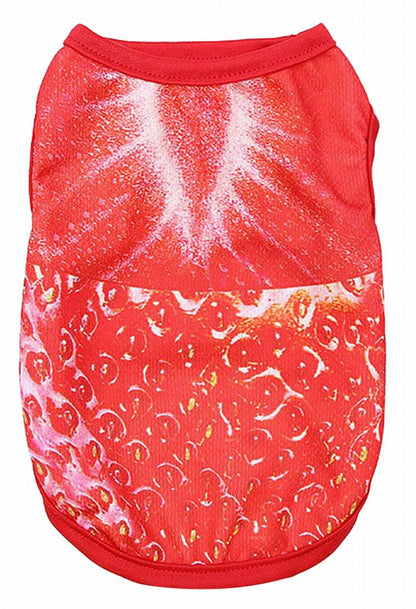 ペット服 タンクトップ ドッグウエア キャットウエア メッシュ 薄手 イチゴ バリエーション画像