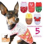 ペット服 タンクトップ ドッグウエア キャットウエア メッシュ 薄手 ノースリーブ 袖なし 犬 猫 小型犬 フルーツ柄 リアル プリント お散歩 お出掛け 通気性 春 夏 ペット用品 ペットグッズ