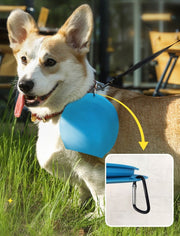 ペット用食器 フードボウル 折り畳み式 カラビナ付き シリコン製 散歩 旅行 犬 猫 イヌ ネコ 早食い防止 嘔吐防止 食器 お皿 餌皿 ポータブル 持ち運び 水入れ ウォーターボウル 丸洗い お手入れ簡単 お出かけ キャンプ ピクニック 花見