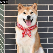 ペット用 スカーフ バンダナ アクセサリー 犬 猫 首飾り ゴム 簡単装着 唐草模様 リボン 散歩 おめかし かわいい おしゃれ