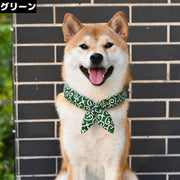 ペット用 スカーフ バンダナ アクセサリー 犬 猫 首飾り ゴム 簡単装着 唐草模様 リボン 散歩 おめかし かわいい おしゃれ