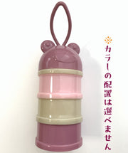 ペット用トラベルエサ入れ フードストッカー 犬 猫  ウサギ ペット用品 食器類 ３連 ピンク ミント かわいい 持ち運び フード エサ入れ おやつ入れ ストッカー 容器 お出かけ