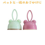 ペット用トラベルエサ入れ フードストッカー 犬 猫  ウサギ ペット用品 食器類 ３連 ピンク ミント かわいい 持ち運び フード エサ入れ おやつ入れ ストッカー 容器 お出かけ