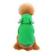 ドッグウェア パーカー フーディー フェイス付き 犬服 猫服 ペット用品 小型犬 裏起毛 あったか プルオーバー 被り物 カエル コスプレ フード付き おしゃれ かわいい カジュアル デイリー 仮装 変身 コスチューム ハロウィン お散歩 お出かけ イヌ いぬ ネコ ねこ キャットウェア