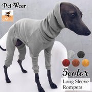 ドッグウェア ロンパース イタリアン グレーハウンド イタグレ服 ロングスリーブ タートルネック リブ スリムフィット 犬服 ペット用品 小型犬 つなぎ カバーオール おしゃれ かっこいい 首が長い スリムボディーな犬種用 S M L XL 2XL 3XL 4XL 5XL グレー イエロー レッド ブラック