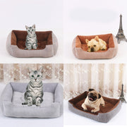 ペット用ベッド ペットベッド カドラー 犬用 猫用 室内用 スクエアベッド ふかふか ストライプ柄 縞々 お洒落 かわいい 寝具 寝床 クッション ペット用品 イヌ ネコ ワンちゃん ネコちゃん