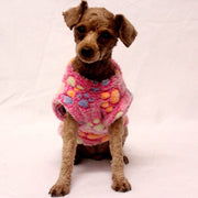 ペットウエア パジャマ フリース ドッグウエア 犬の服 袖なし 小型犬 ドッグ 犬用品 ペット用品 足あと柄 かわいい 防寒対策
