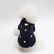 ペット服 ジャケット ドッグウエア キャットウエア スナップボタン 袖あり お腹開き 星柄 スター 秋冬 防寒 犬 猫 小型犬 ネイビー ピンク ペット用品 お散歩 お出掛け
